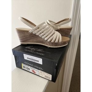 Donald J. Pliner Sunset Birkenstock Fenn Chalk Snake Platform Wedge Sandals 10M